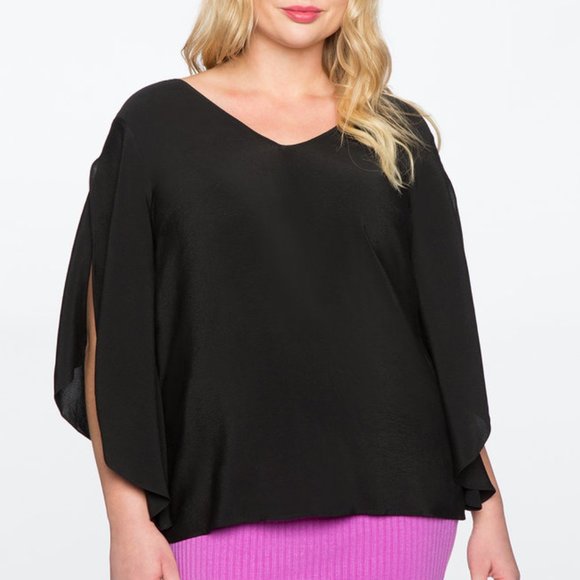 Eloquii Flare Sleeve Bow Back Top size 18 - Picture 3 of 4